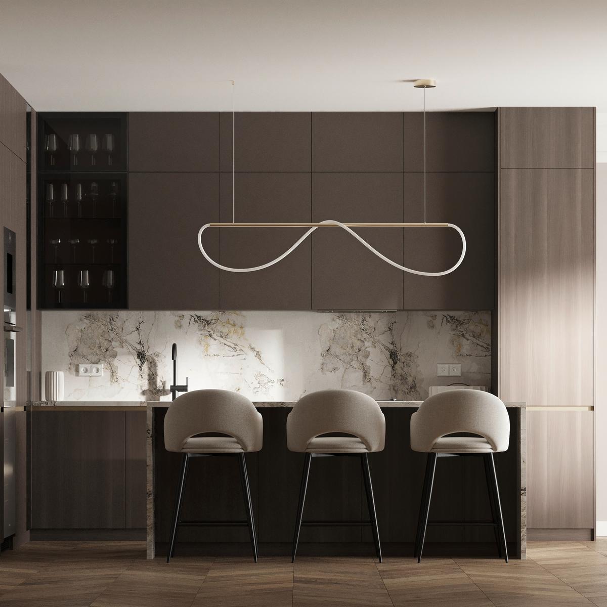 Led-hängeleuchte Lp-2345/1ps Meleca - Goldfarben, Design, Metall (160/15/130cm)