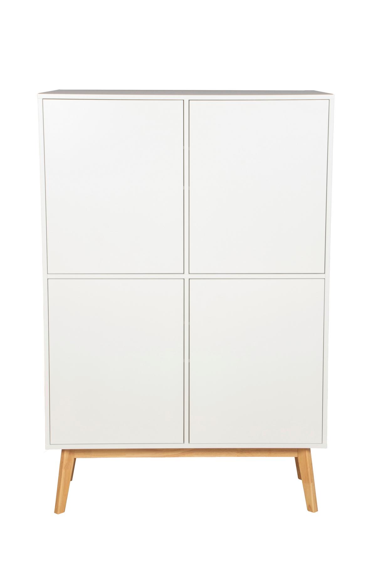 KOMODA WYSOKA KOPA - kolor naturalny/biały, Design, materiał drewnopochodny/drewno (100/149/40cm) - MID.YOU