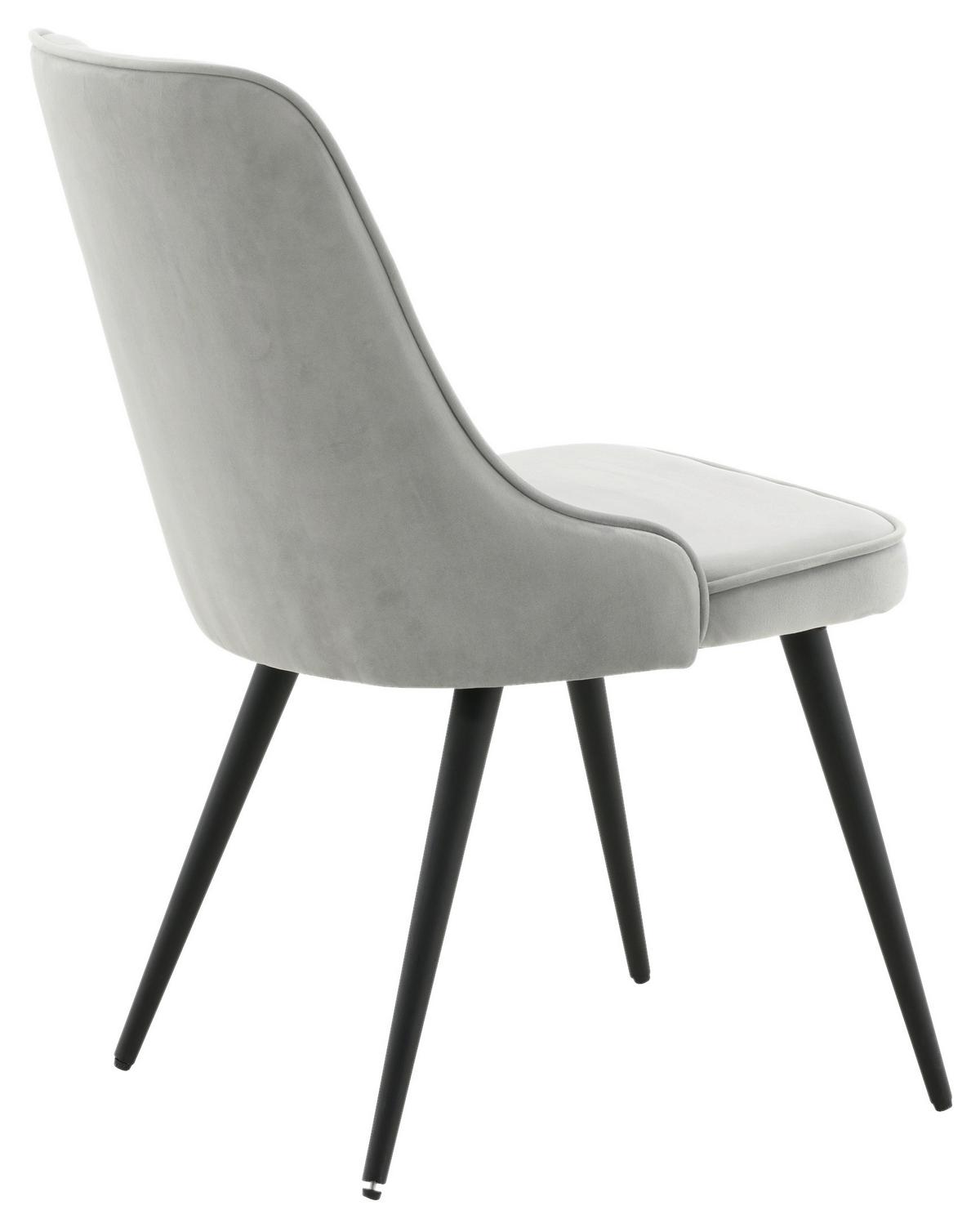 STUHL-SET VELVET DELUXE - Hellgrau/Schwarz, Design, Kunststoff/Textil (50/88,5/66cm) - Livetastic