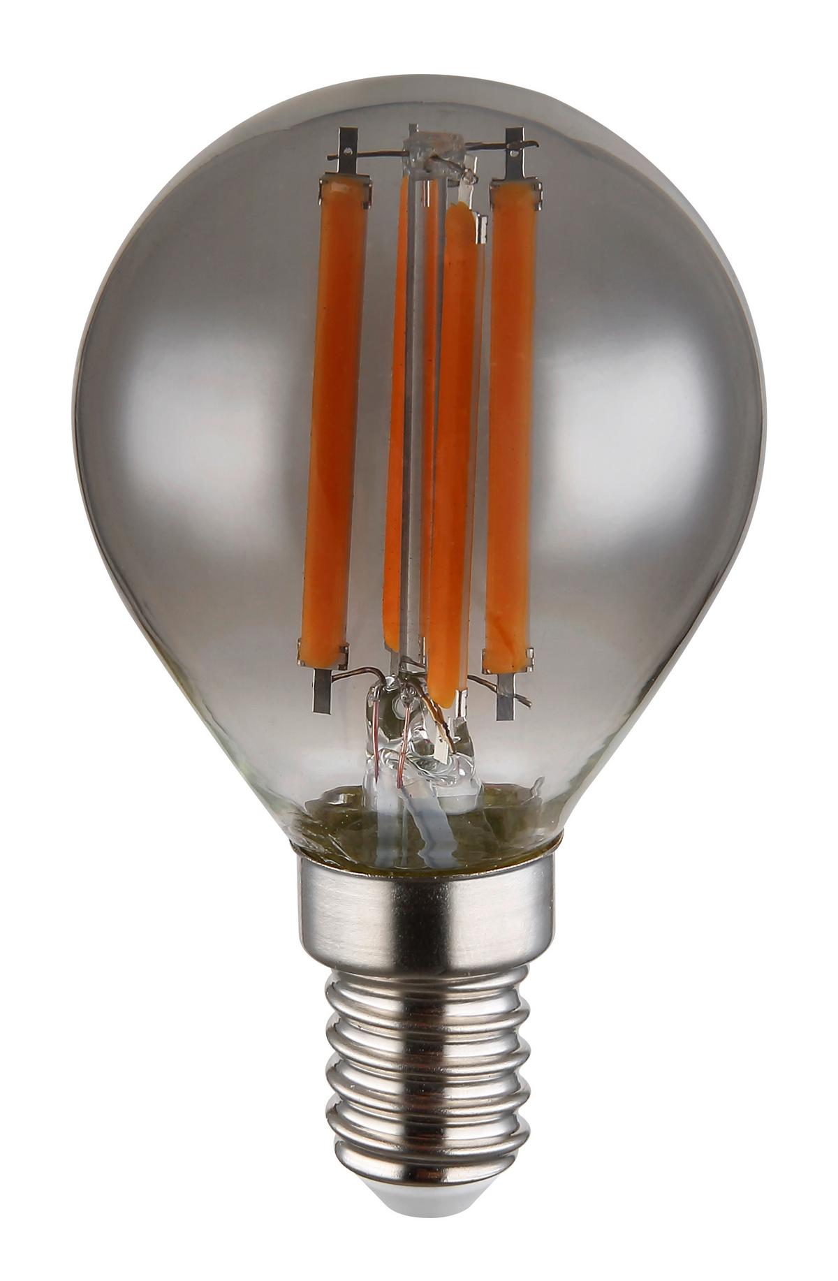 Led-sijalka 10589s, E14, 6 W, Srebrna - srebrne barve/bela, kovina/umetna masa (4,5/7,8cm) - Globo