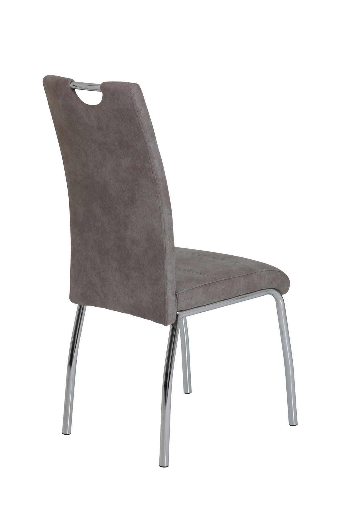 STUHL-SET SUSI II S 4ER-SET - Chromfarben/Grau, MODERN, Textil/Metall (44/98/61cm) - MID.YOU