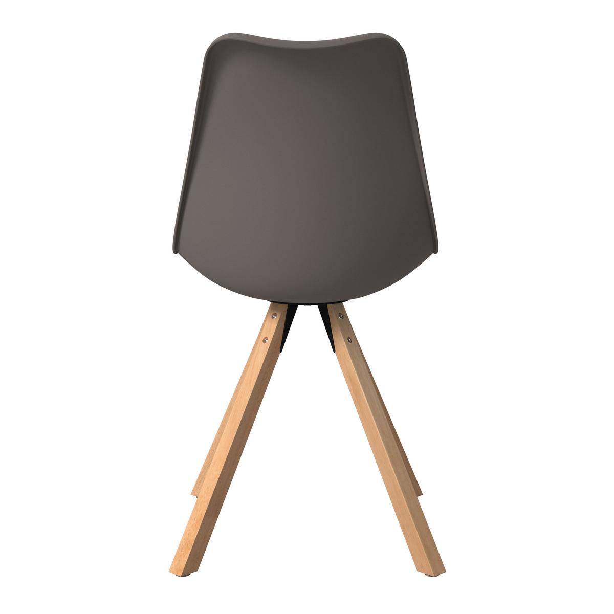 Stuhl Lilly 2 Grau - Naturfarben/Grau, Modern, Holz/Kunststoff (48,5/84/55cm) - Mömax