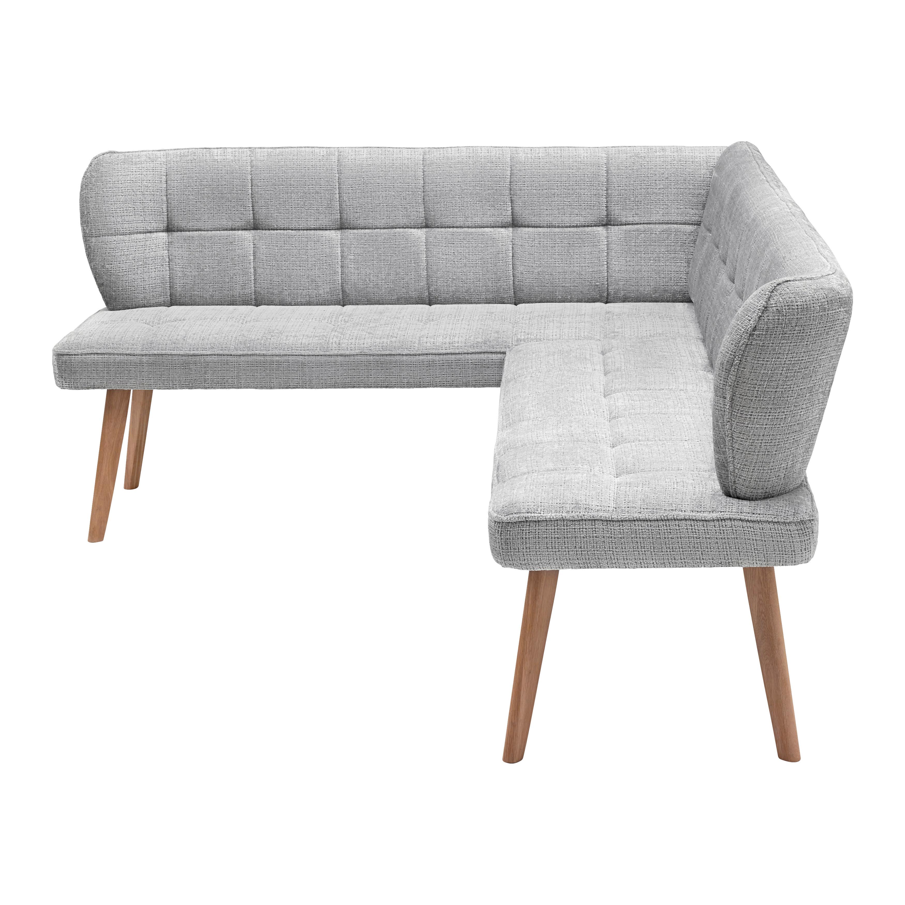 Eckbank Alba links Hellgrau - Eichefarben/Hellgrau, MODERN, Holz/Textil (217/87/173cm) - Mömax