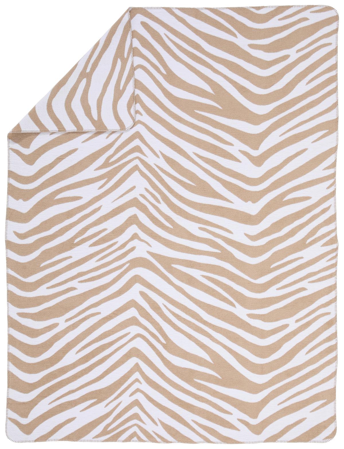 KOC DOMOWY ZEBRA - biały/taupe, Trend, tkanina (150/200cm) - Dieter Knoll