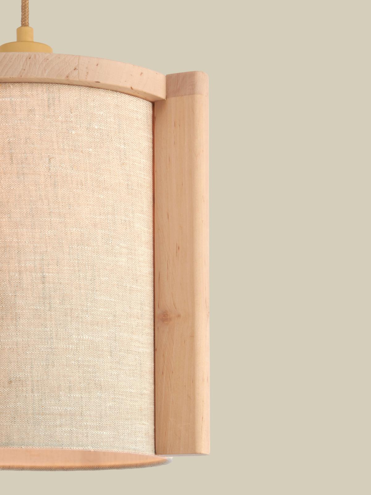 Viseča Svetilka Corsica, Bež - bežrjava/barve jelše, Trend, tekstil/les (25cm) - Good & Mojo