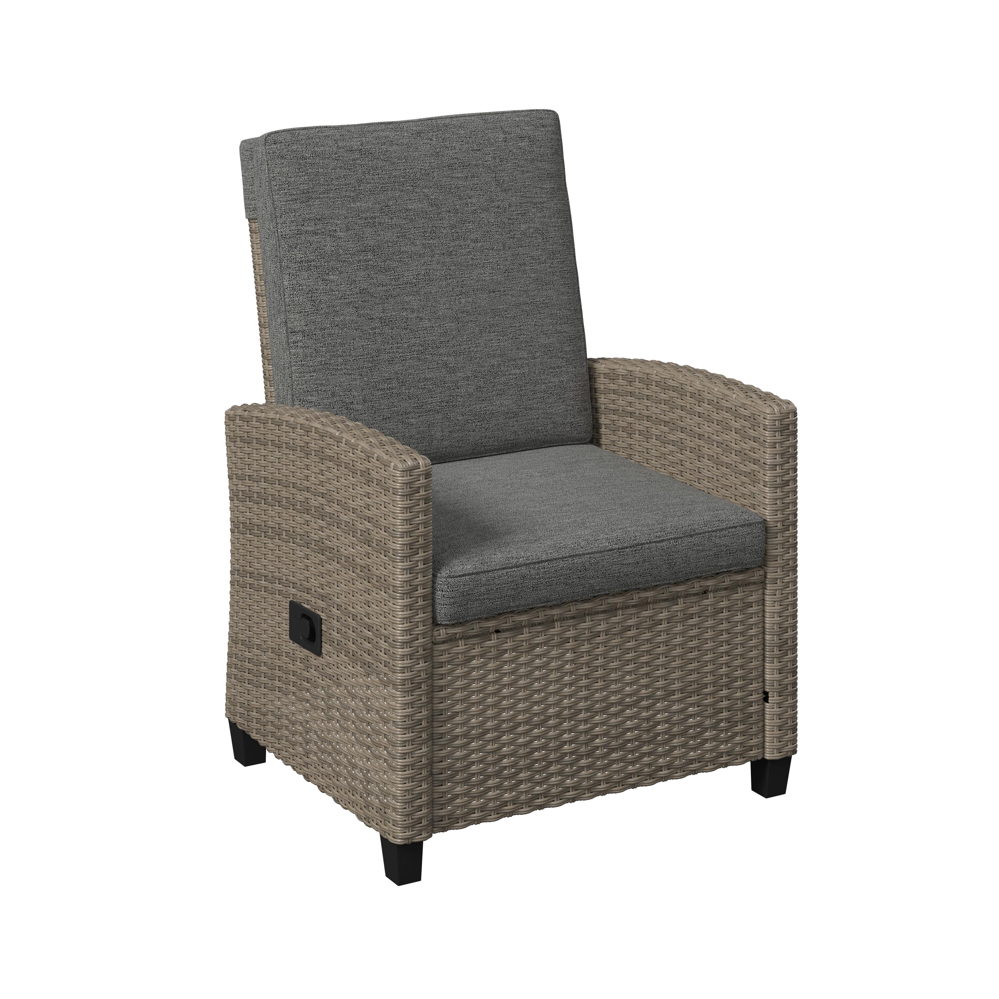 UTEMÖBLER SET HANNAH - grå, Basics, metall/textil (55,5/92,5/42cm) - Mömax