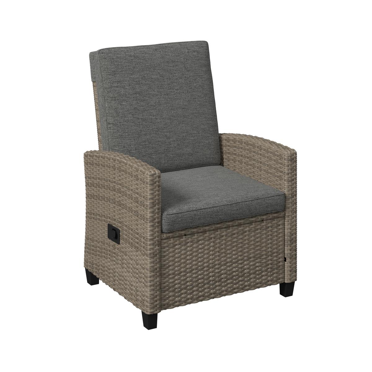 Gartenset Hannah Grau, 4-teilig - Grau, Basics, Kunststoff/Textil (55,5/92,5/42cm) - Mömax