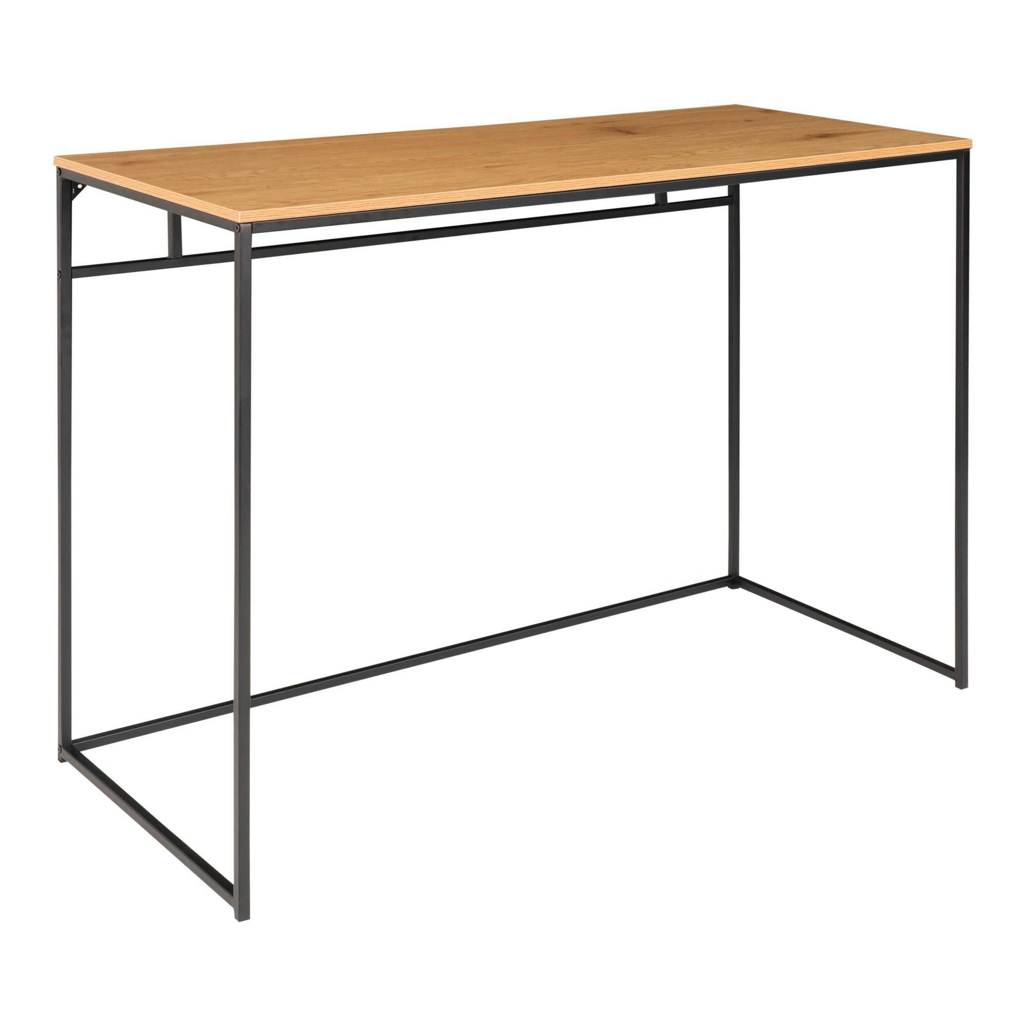 Schreibtisch Vita Desk Eichefarben/Schwarz - Eichefarben/Schwarz, MODERN, Holzwerkstoff/Metall (100/75/45cm) - MID.YOU