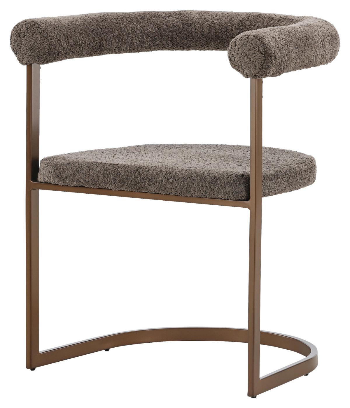 STUHL-SET MORNING - Braun/Grau, Design, Textil/Metall (65/75/54cm) - Livetastic