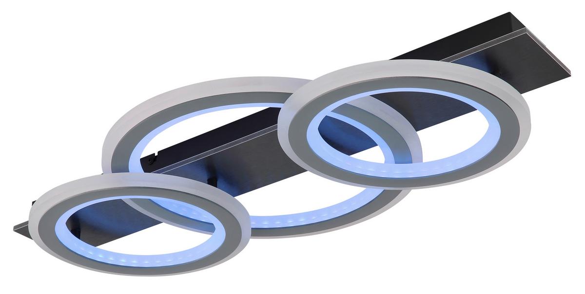 Led Stropna Svjetiljka Jayden - siva/svijetlo siva, Design, metal/plastika (73/37/8cm) - Globo