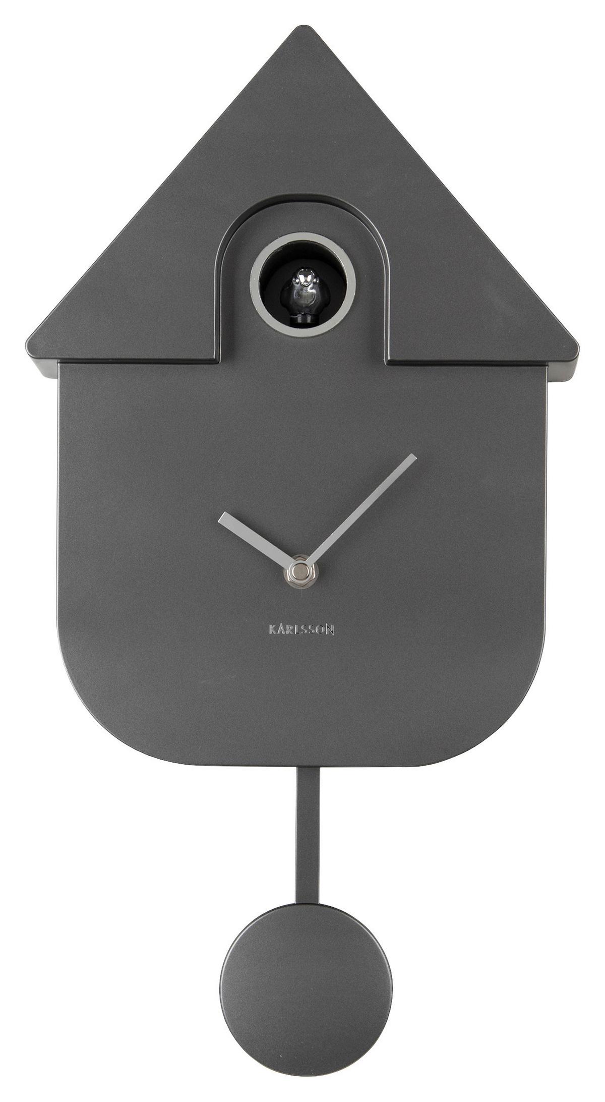 ZEGAR ŚCIENNY KA5867DG - ciemnoszary, Basics, tworzywo sztuczne (21,5/41/8,5cm) - Karlsson