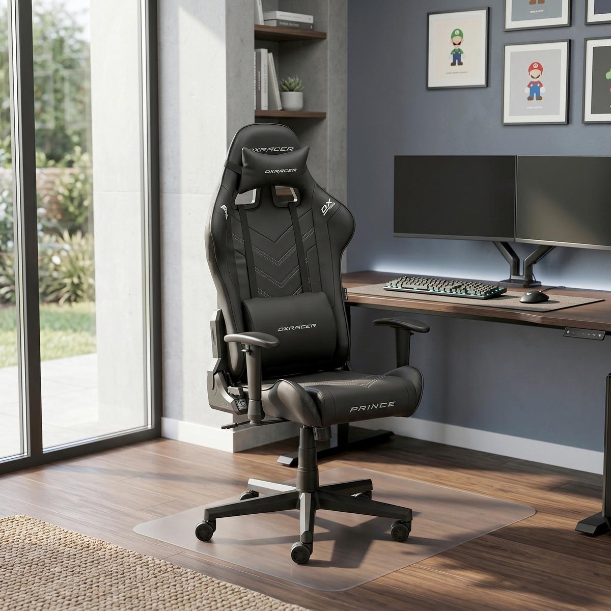 Gamingstuhl Prince in Schwarz - Schwarz/Weiß, MODERN, Kunststoff/Textil (67/126/67cm) - Dxracer