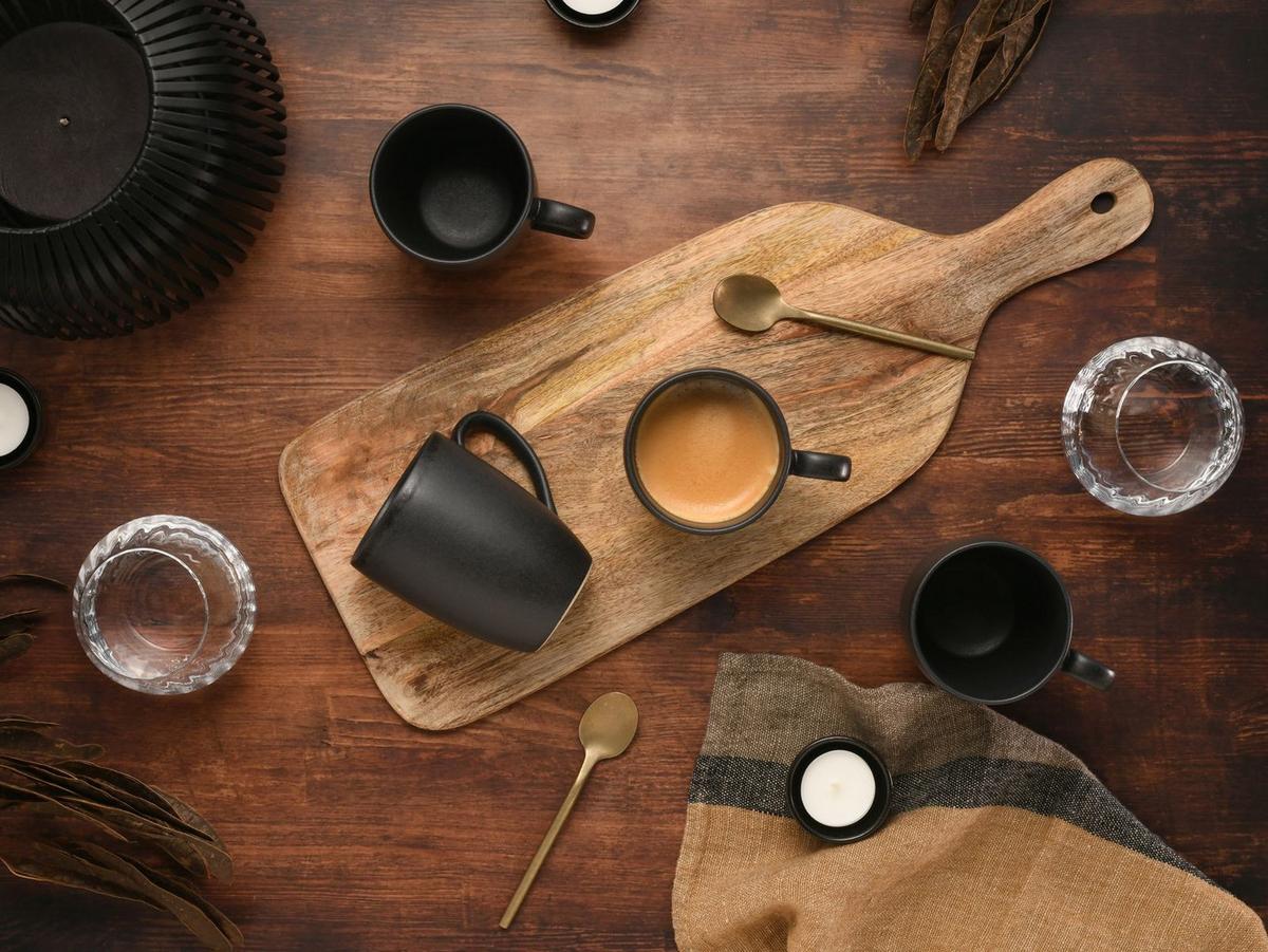 Kaffeebecherset Soft Touch Schwarz, 6-teilig - Schwarz, Basics, Keramik (300ml) - Creatable