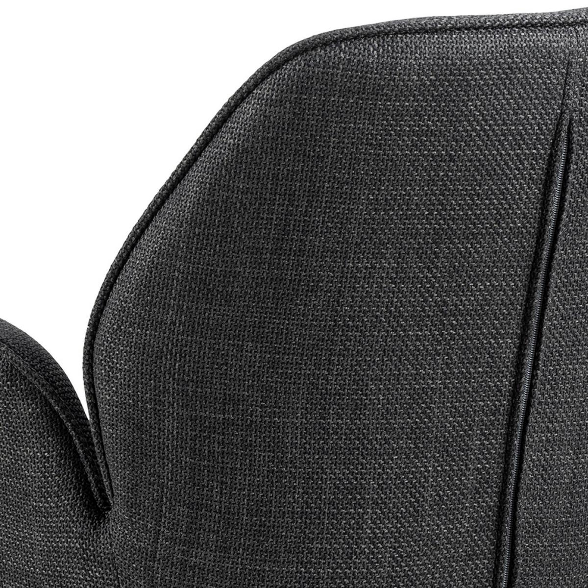 KRZESŁO Z PODŁOKIETNIKAMI AURA - ciemnoszary/czarny, Design, metal/tkanina (61/90/62cm) - MID.YOU