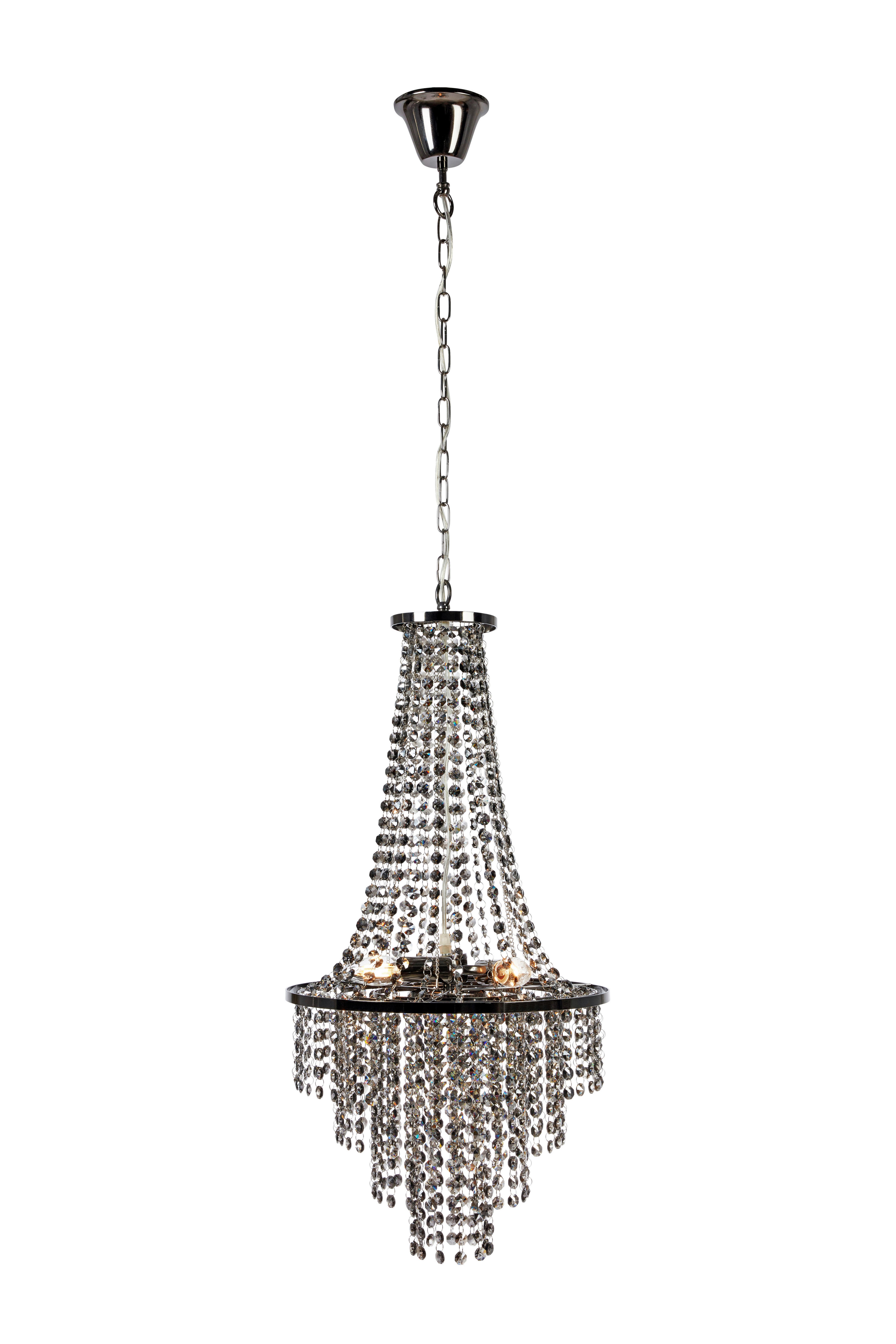 Kronleuchter Allington max. 25 Watt - Chromfarben/Schwarz, Basics, Glas/Metall (38/38/68cm) - Markslöjd