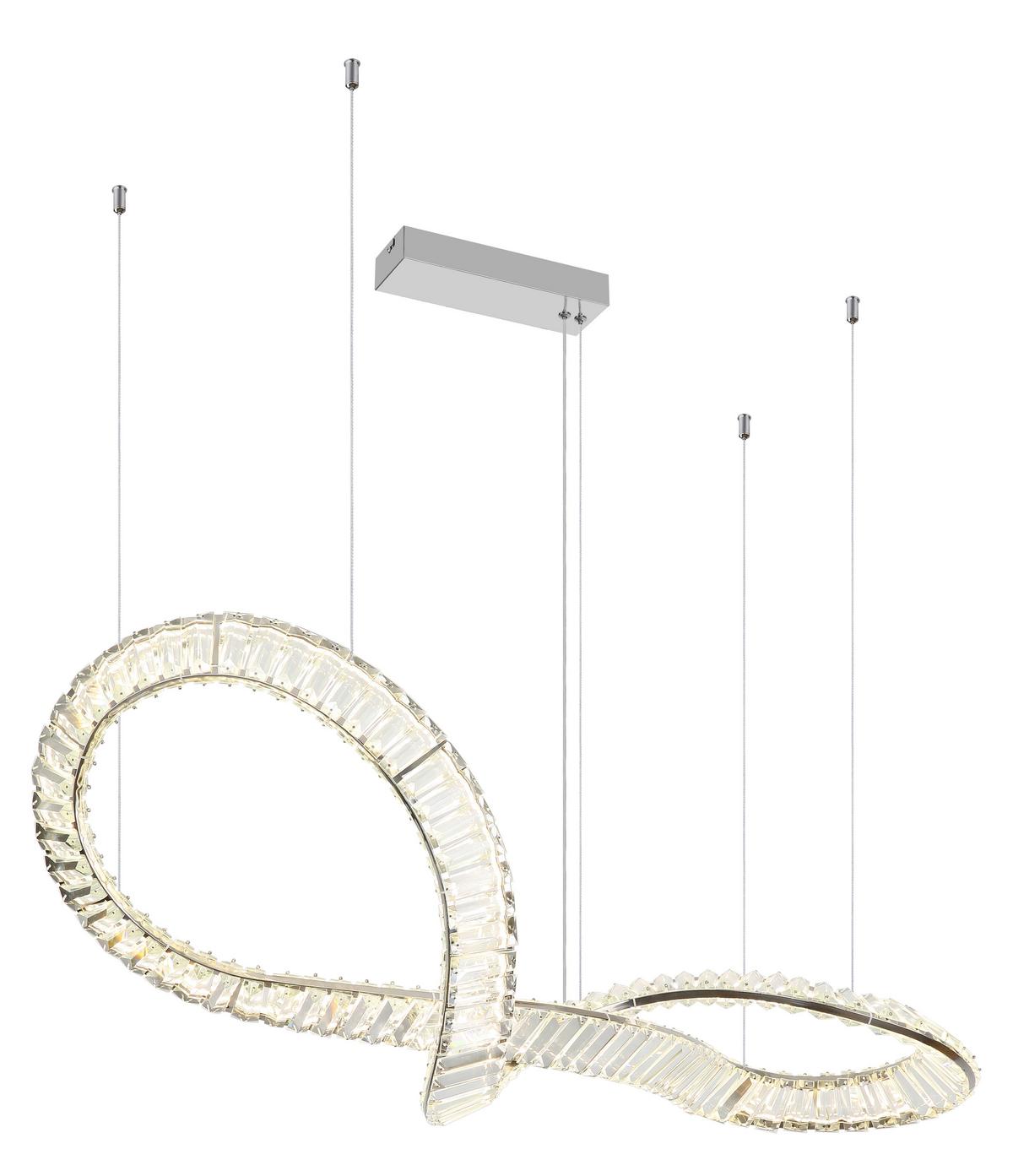 LED-HÄNGELEUCHTE 67339-72C NEIL - Klar/Chromfarben, Basics, Glas/Metall (110/33/120cm) - Globo