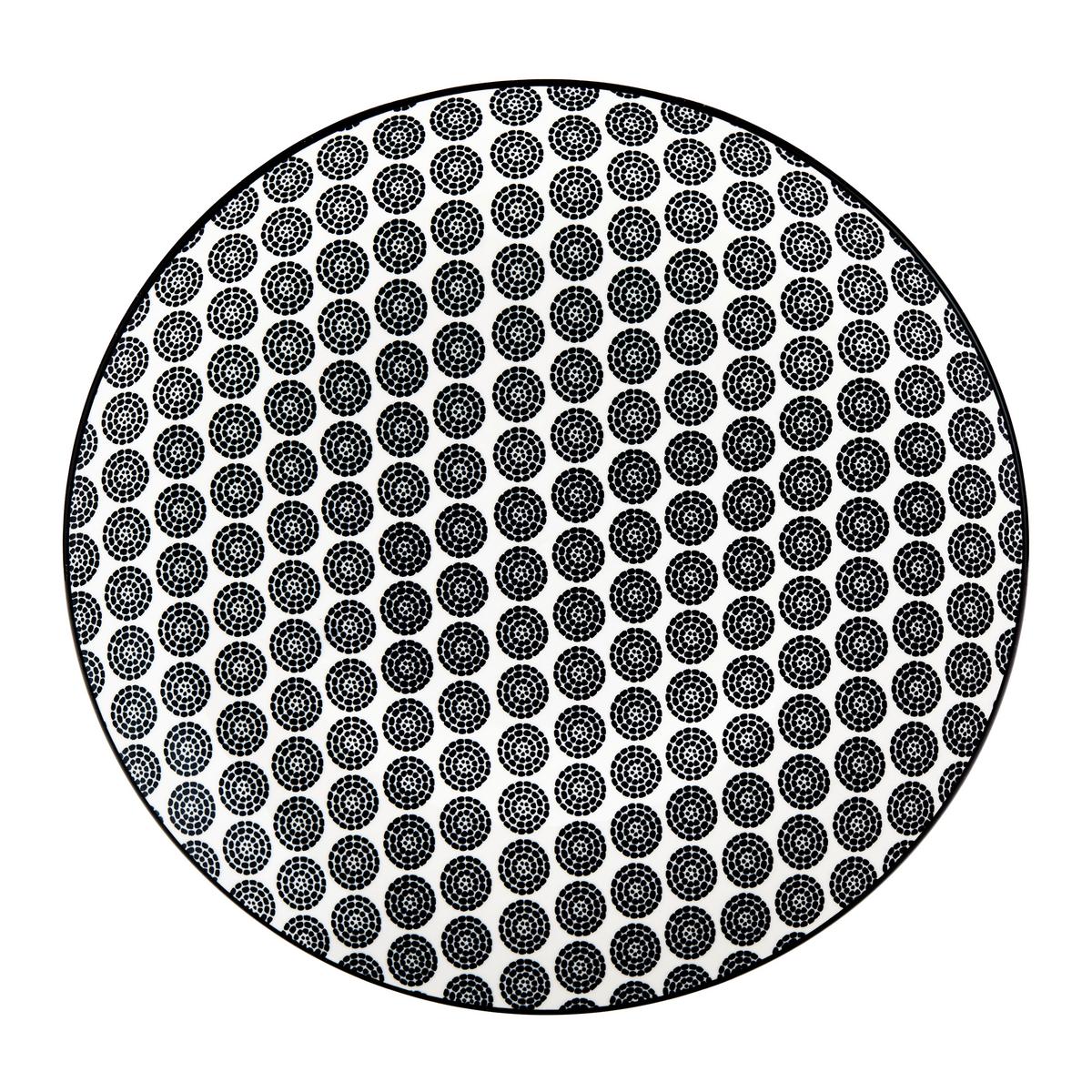 Speiseteller Shiva Schwarz/Weiss - Weiss/Schwarz, Lifestyle, Keramik (27/2,cm) - Mömax