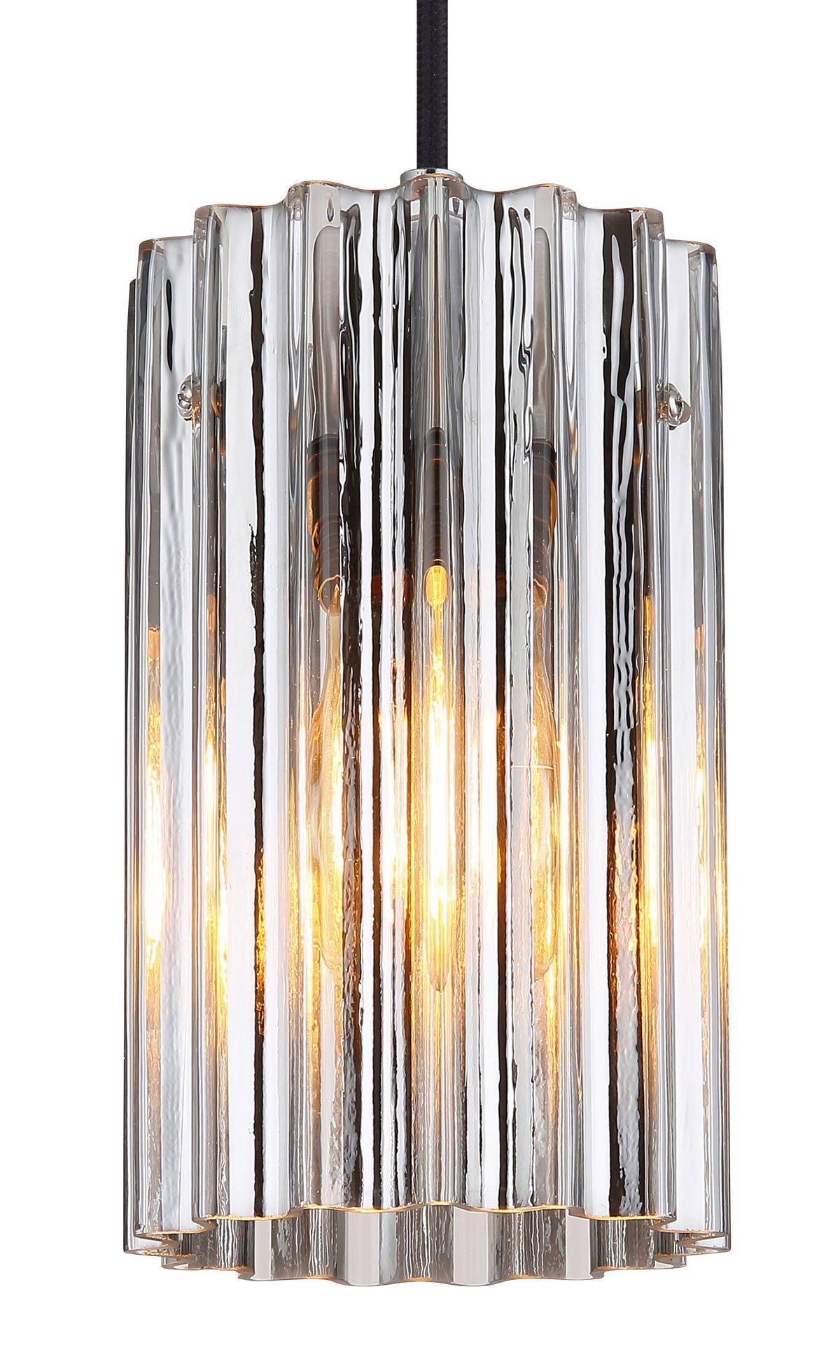 Viseća Svjetiljka  Cayden 15747h Cayden - boje nikla/prozirno, Design, staklo/metal (11.5/120cm) - Globo