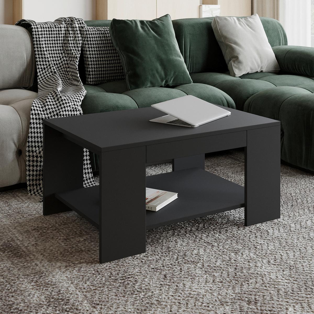 Couchtisch Lina Couchtisch - Anthrazit, Design, Holzwerkstoff (90/60/44cm) - Livetastic