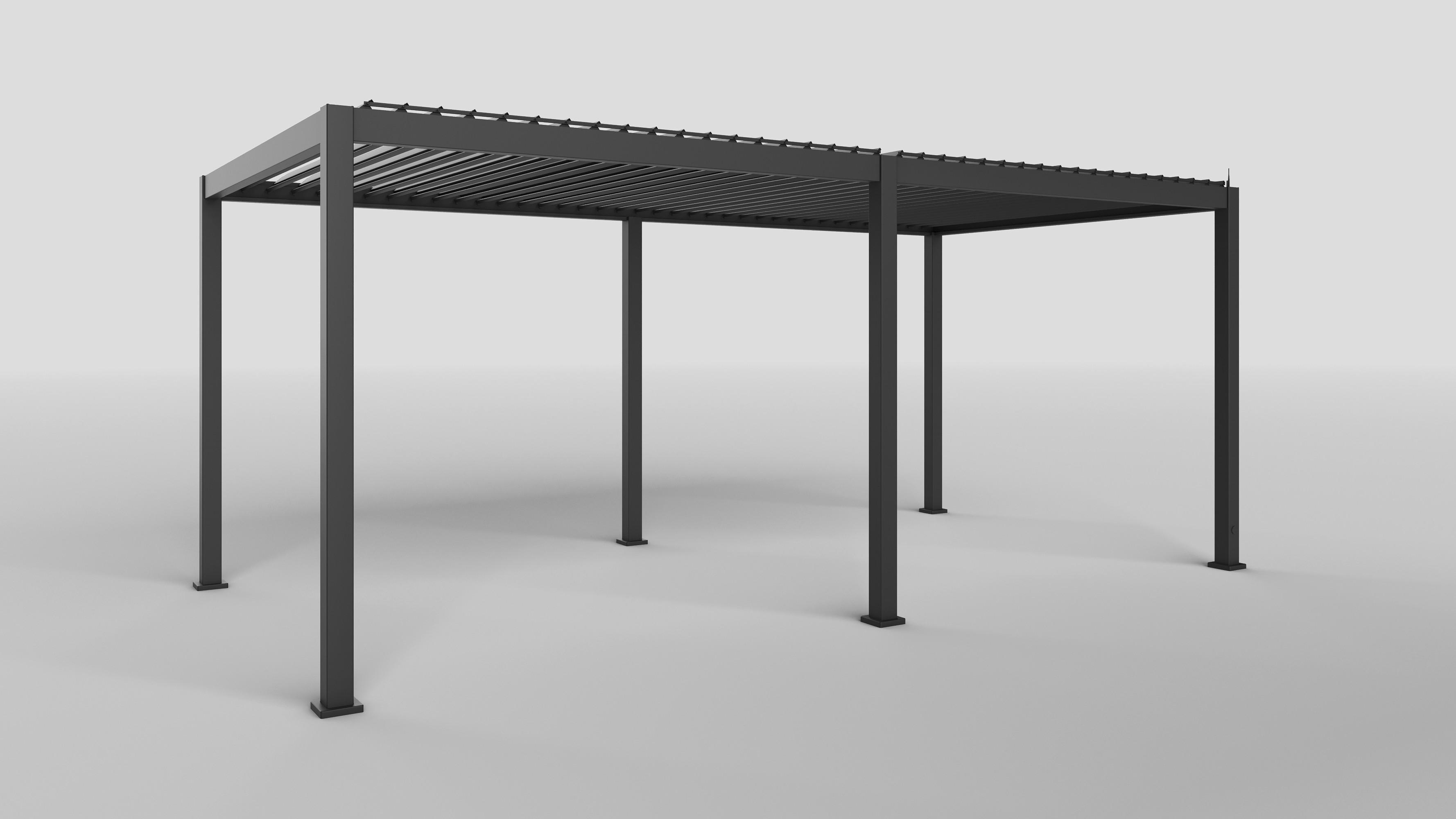 Pergola E-Motion mit LED ca. 600x300 cm Alu Anthrazit - Anthrazit, Basics, Metall (600/250/300cm) - Gardenson