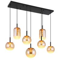 Led Viseća Svjetiljka Severin - narančasta/boje mjeda, Konvencionalno, staklo/metal (136/41/130cm)