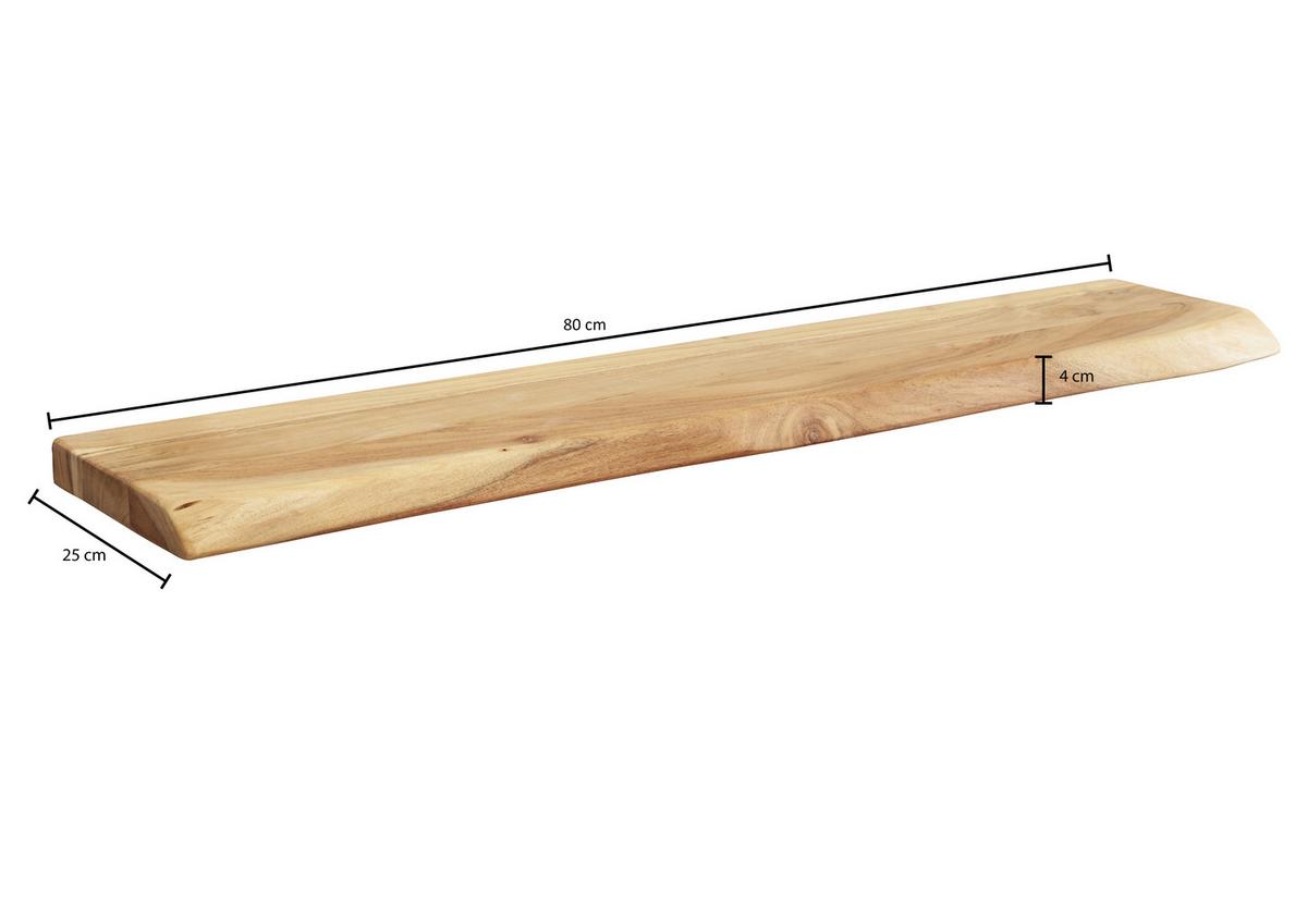 Wandregal in Akazienfarbe - Akaziefarben, MODERN, Holz (80/4/25cm) - MID.YOU