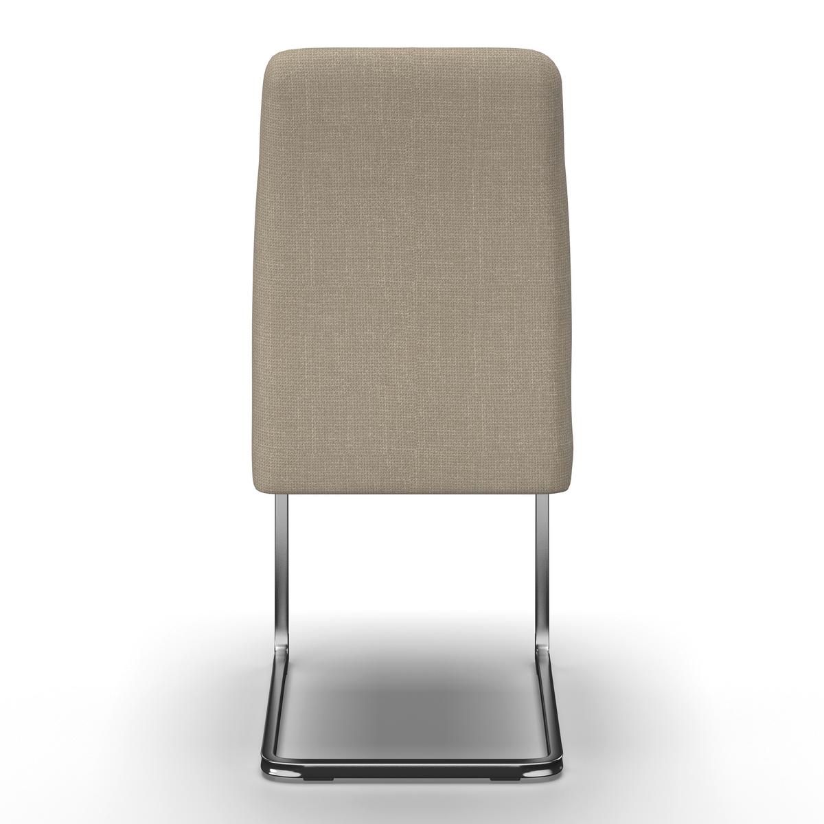 Schwingstuhl Lucie Creme Leinenoptik Gepolstert - Creme/Nickelfarben, MODERN, Textil/Metall (43/99/60cm) - Bessagi Home