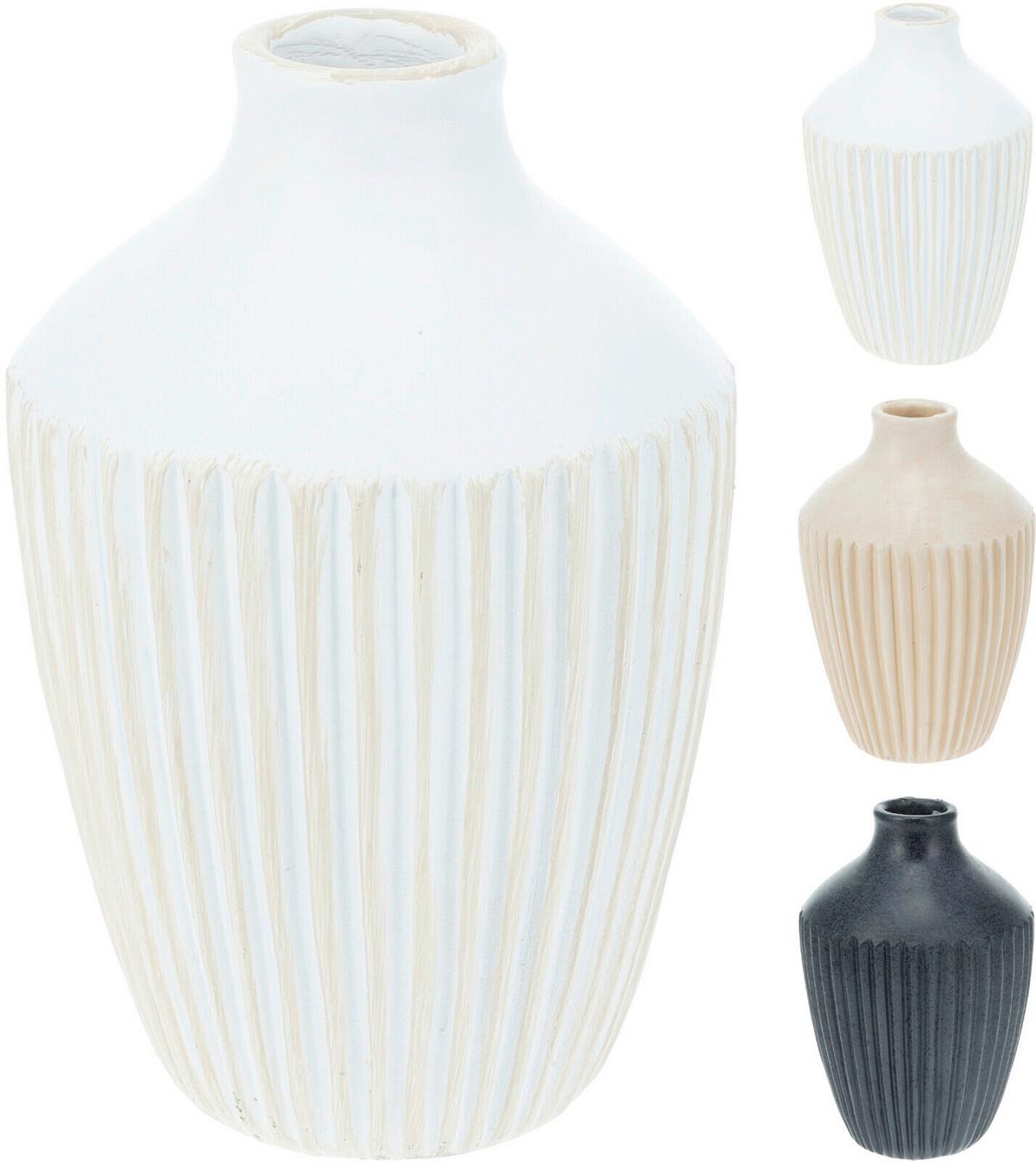 Váza Elle - bézs/fekete, kő (10/16cm)