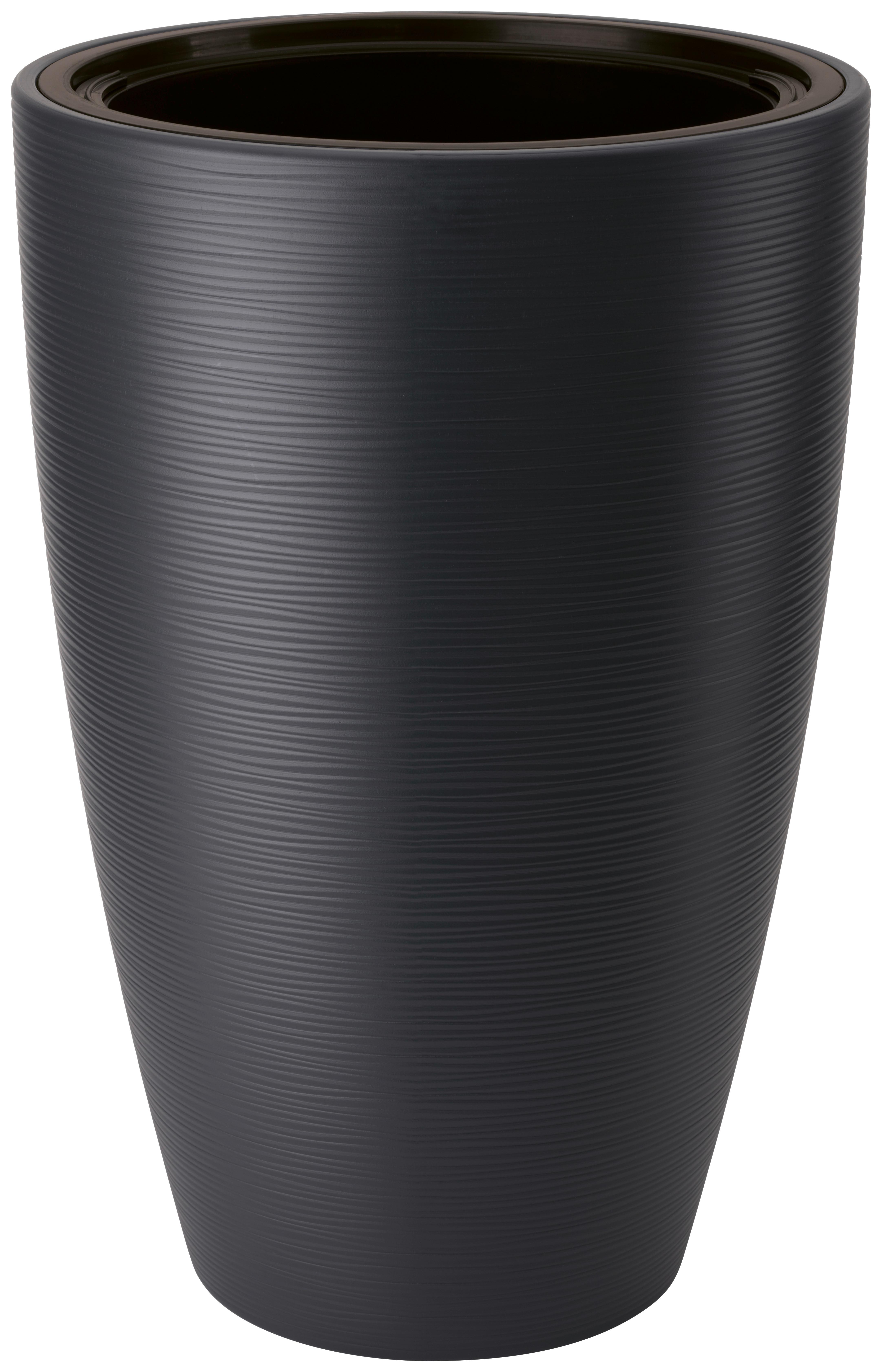 Übertopf Gubo Anthrazit Ø ca. 29cm - Anthrazit, KONVENTIONELL, Kunststoff (29,0/48,0cm) - Mömax
