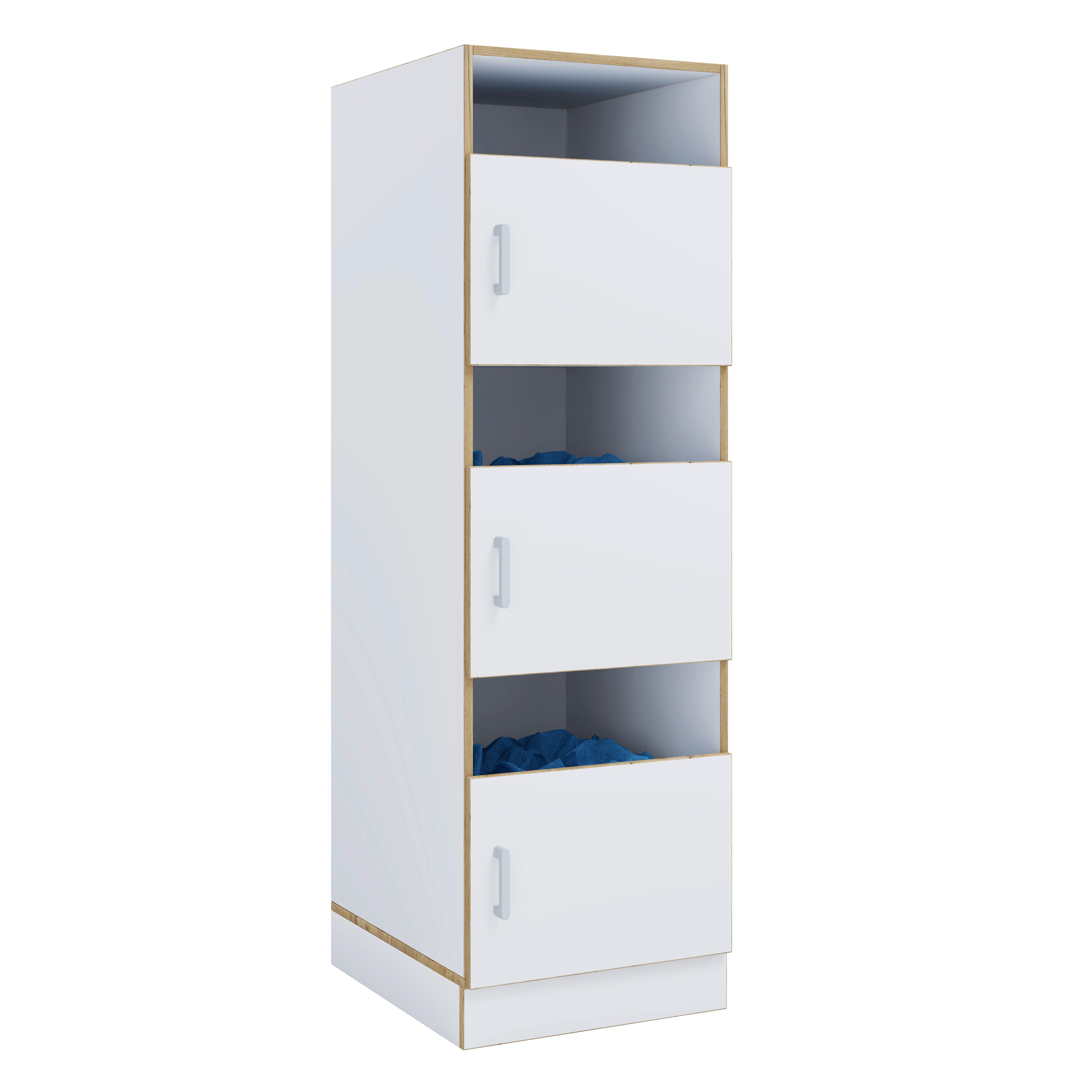 Wäscheschrank Rislo - Honigeiche/Weiss, Trend, Holzwerkstoff/Kunststoff (50/162/60cm) - MID.YOU