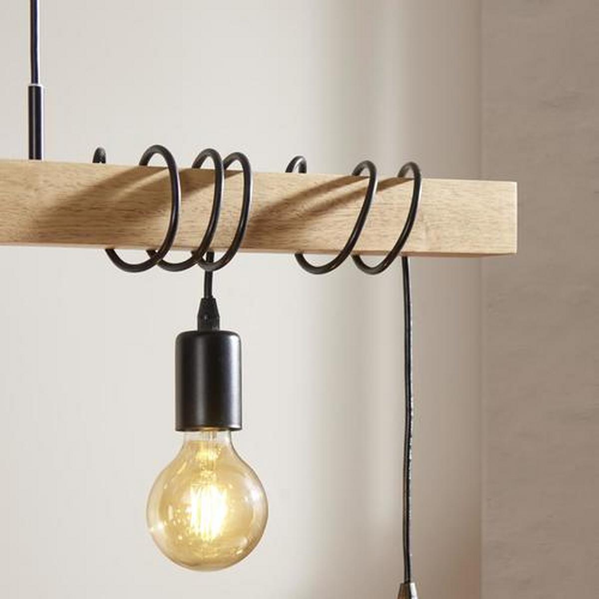 LAMPA WISZĄCA 78845 TOWNSHEND *SBM* - czarny/brązowy, Lifestyle, metal/drewno (100cm) - Marama