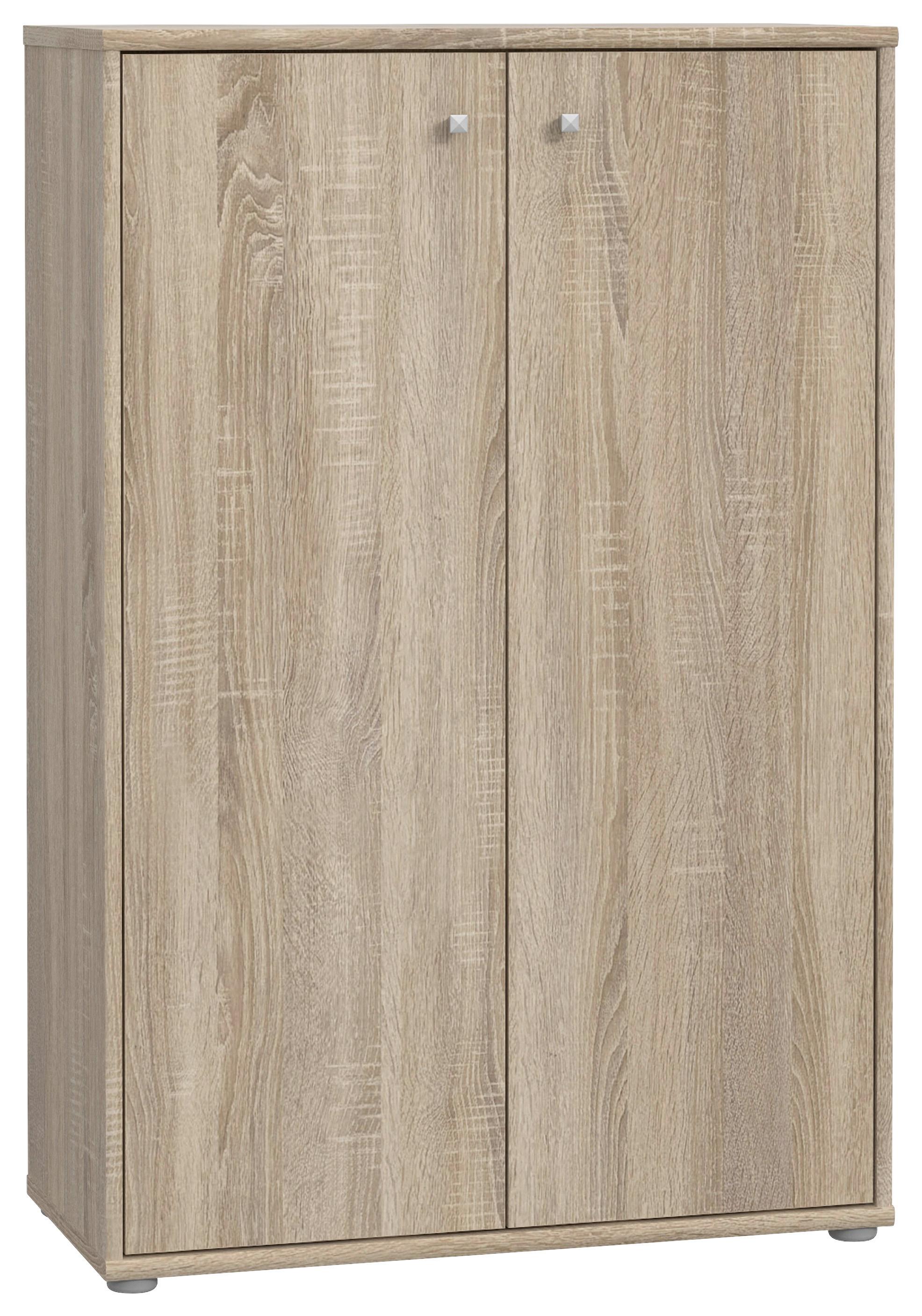 Komoda Tempra 2, Barva Hrasta - barve aluminija/hrast sonoma, Design, umetna masa/leseni material (73,7/111,1/34,8cm)