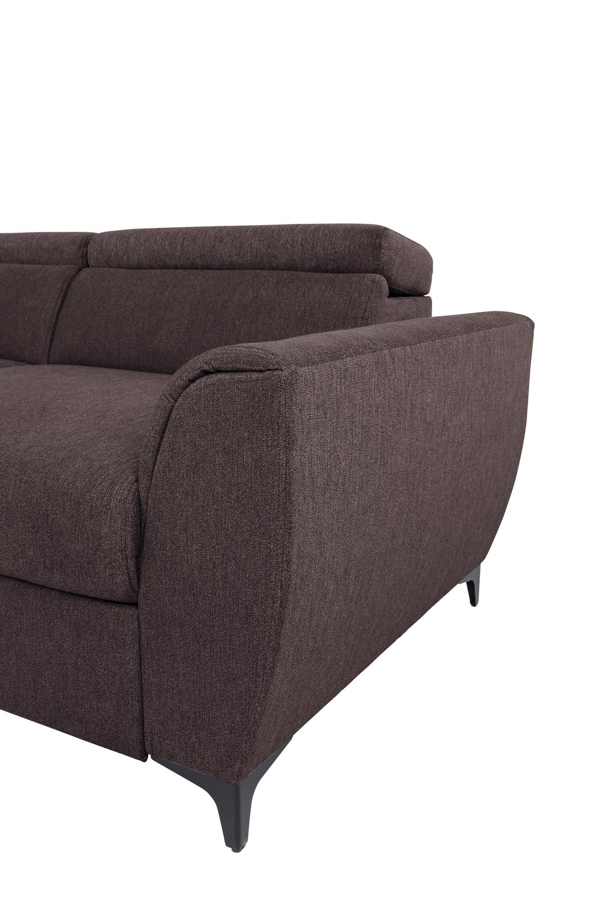 Kutna Garnitura Lapis - tamno smeđa/crna, Konvencionalno, tekstil/metal (217/255cm) - Modern Living
