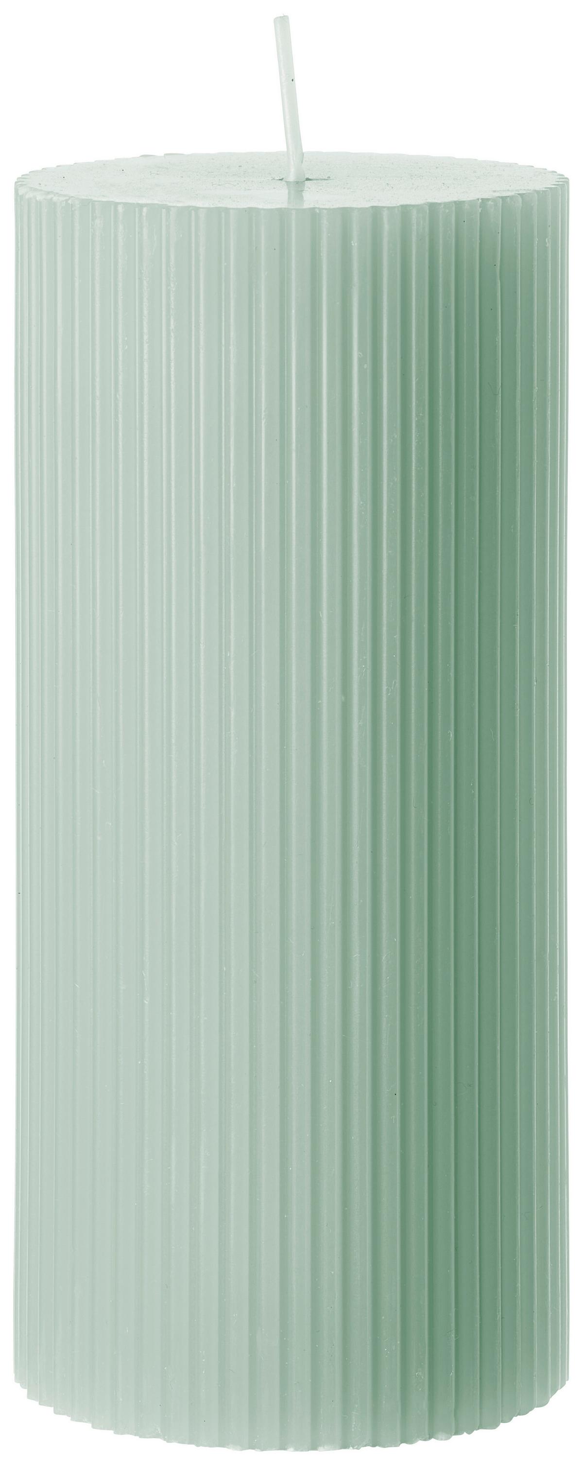 Stumpenkerze Stripes in diversen Farben - Taupe/Hellrosa (7/15cm) - Premium Living