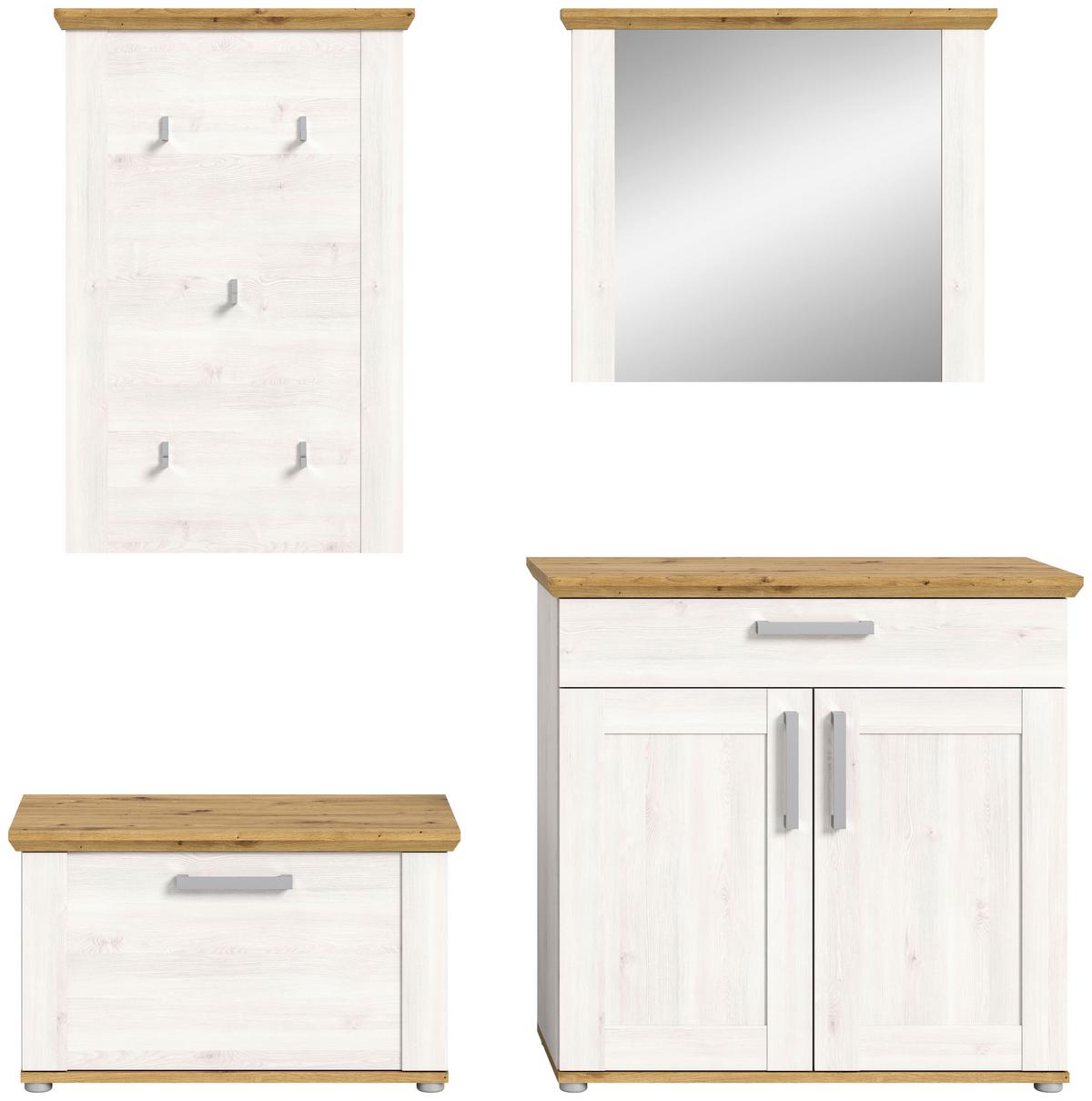 Garderobe Verona 4-tlg. ca. 183x194 cm Lärche/Eiche - KONVENTIONELL, Holzwerkstoff (183/194/37cm) - MID.YOU