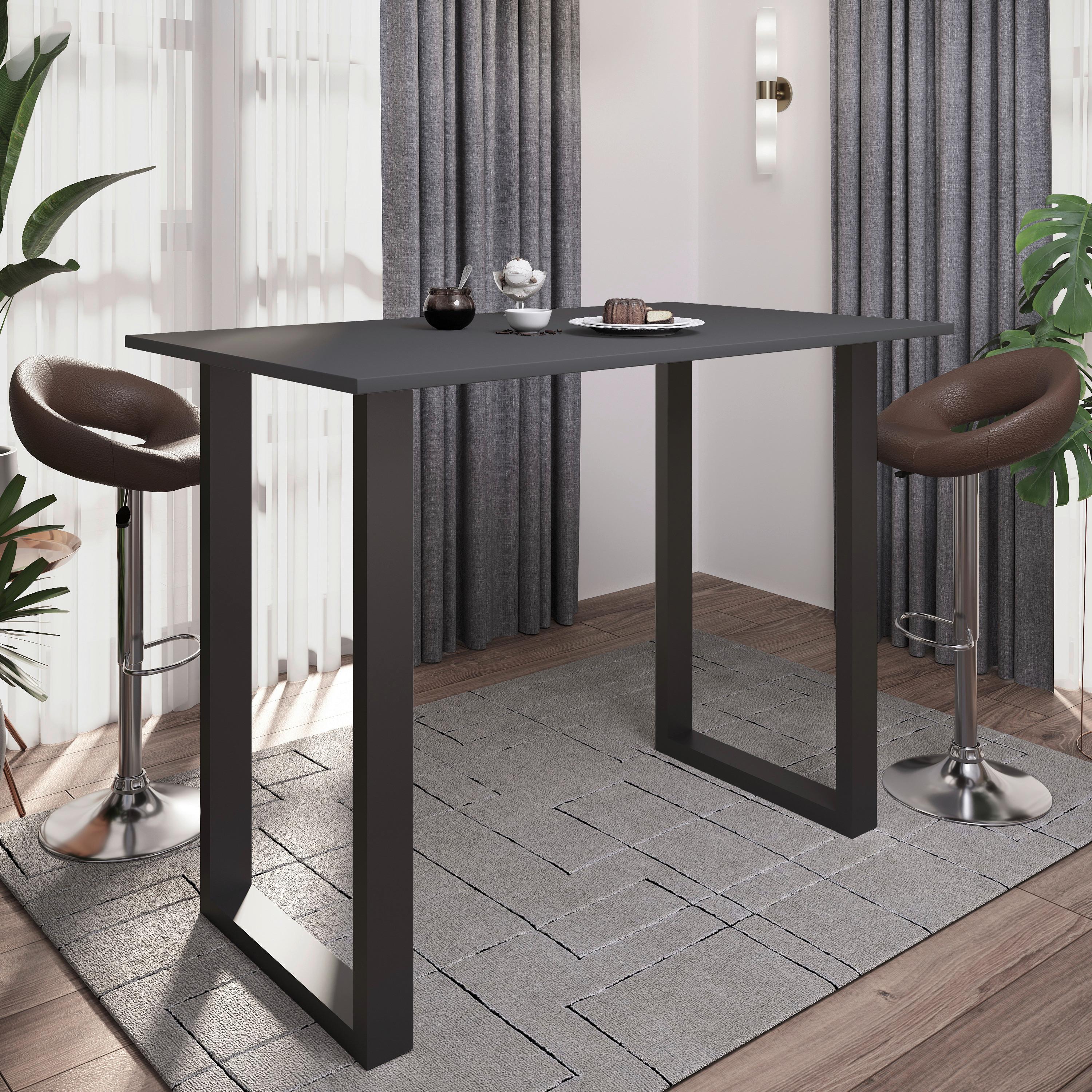 BARTISCH XONA B 140X80 - Anthrazit/Schwarz, Konventionell, Holzwerkstoff/Metall (140/102/80cm)