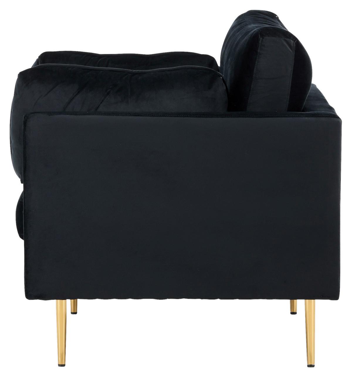 Sessel Boom ca. 110x84x86 cm Schwarz - Hellbraun/Schwarz, Design, Textil/Metall (110/84/86cm) - Livetastic