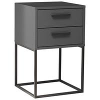 SZAFKA NOCNA SUNA - czarny/kolor grafitowy, Modern, materiał drewnopochodny/tworzywo sztuczne (40/65/38,5cm) - Livetastic