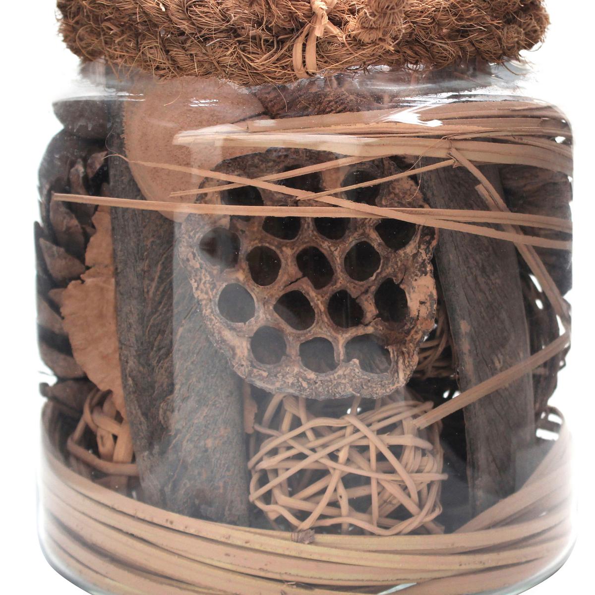 DEKOGLAS FLORA - Braun, Lifestyle, Glas/Naturmaterialien (18/20/18cm) - Kayoom