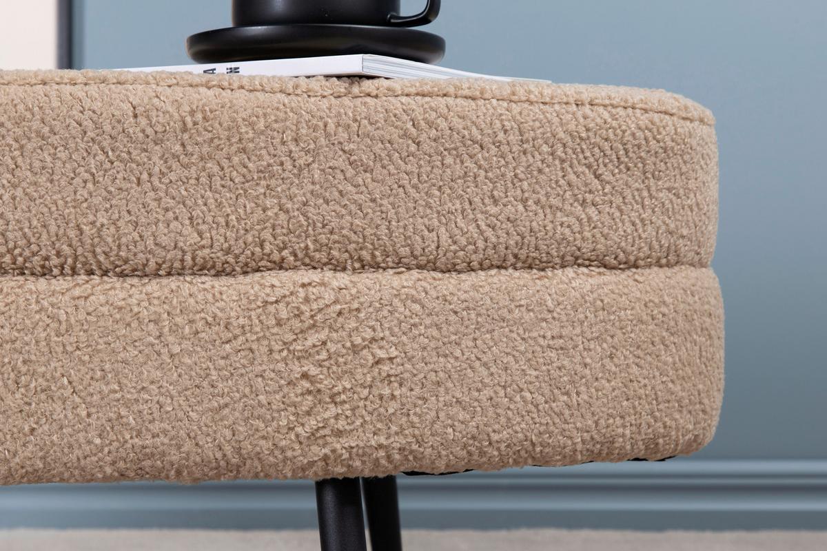 HOCKERBANK OTTO - Beige/Schwarz, Design, Textil/Metall (100/41/40cm) - Livetastic