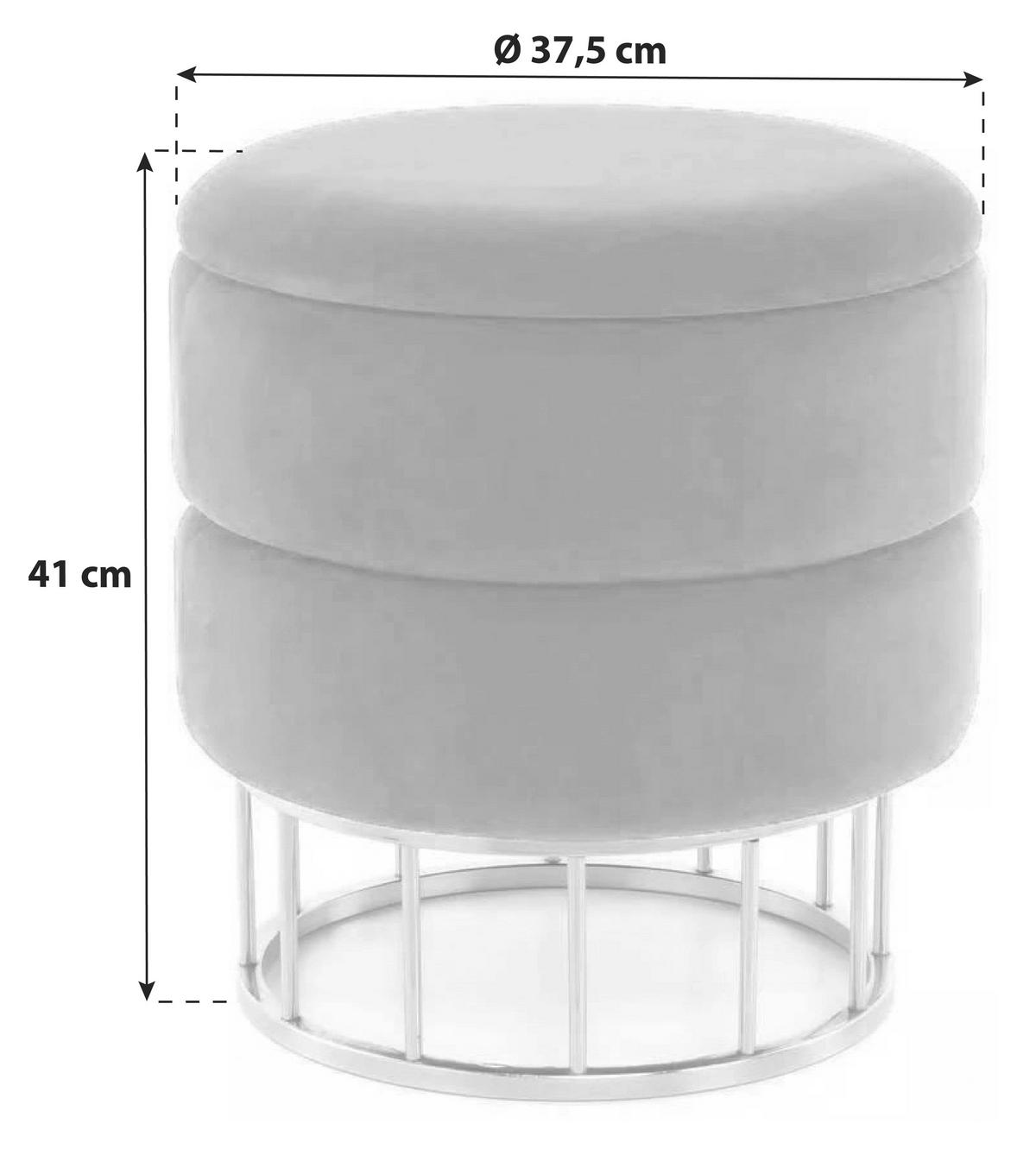 HOCKER Hocker in Blau mit Stauraum - Silberfarben/Dunkelblau, Basics, Holzwerkstoff/Kunststoff (37,5/41/37,5cm) - Kayoom