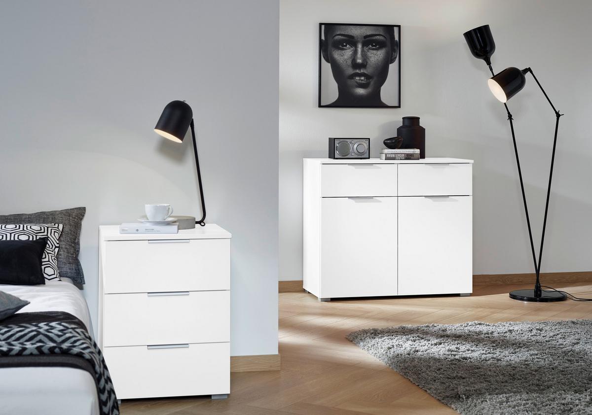NOPTIERA ALABAMA - alb, Modern, material pe bază de lemn (47/62/42cm) - Modern Living
