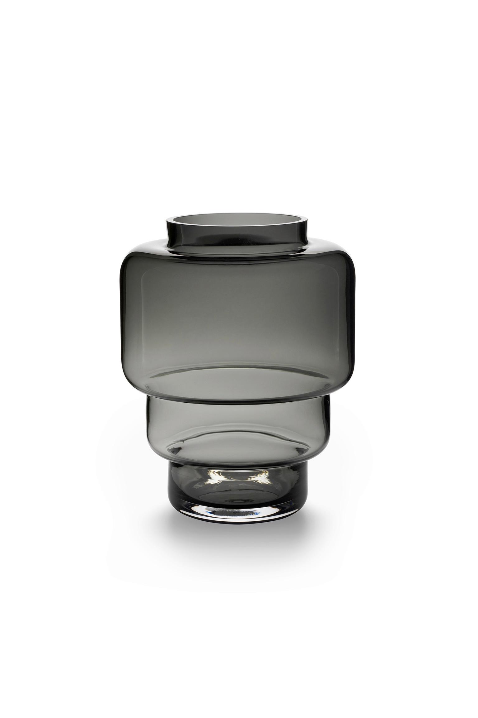Vase Akka Grau - Grau, Trend, Glas (16/19,5cm) - Markslöjd