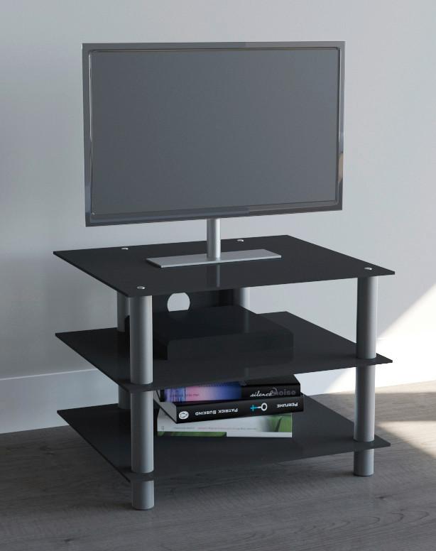 Mizica Za Hi-fi Naprave Sindas Črno Srebrna, 60cm - srebrne barve/črna, Konvencionalno, kovina/steklo (60/45/42cm) - MID.YOU