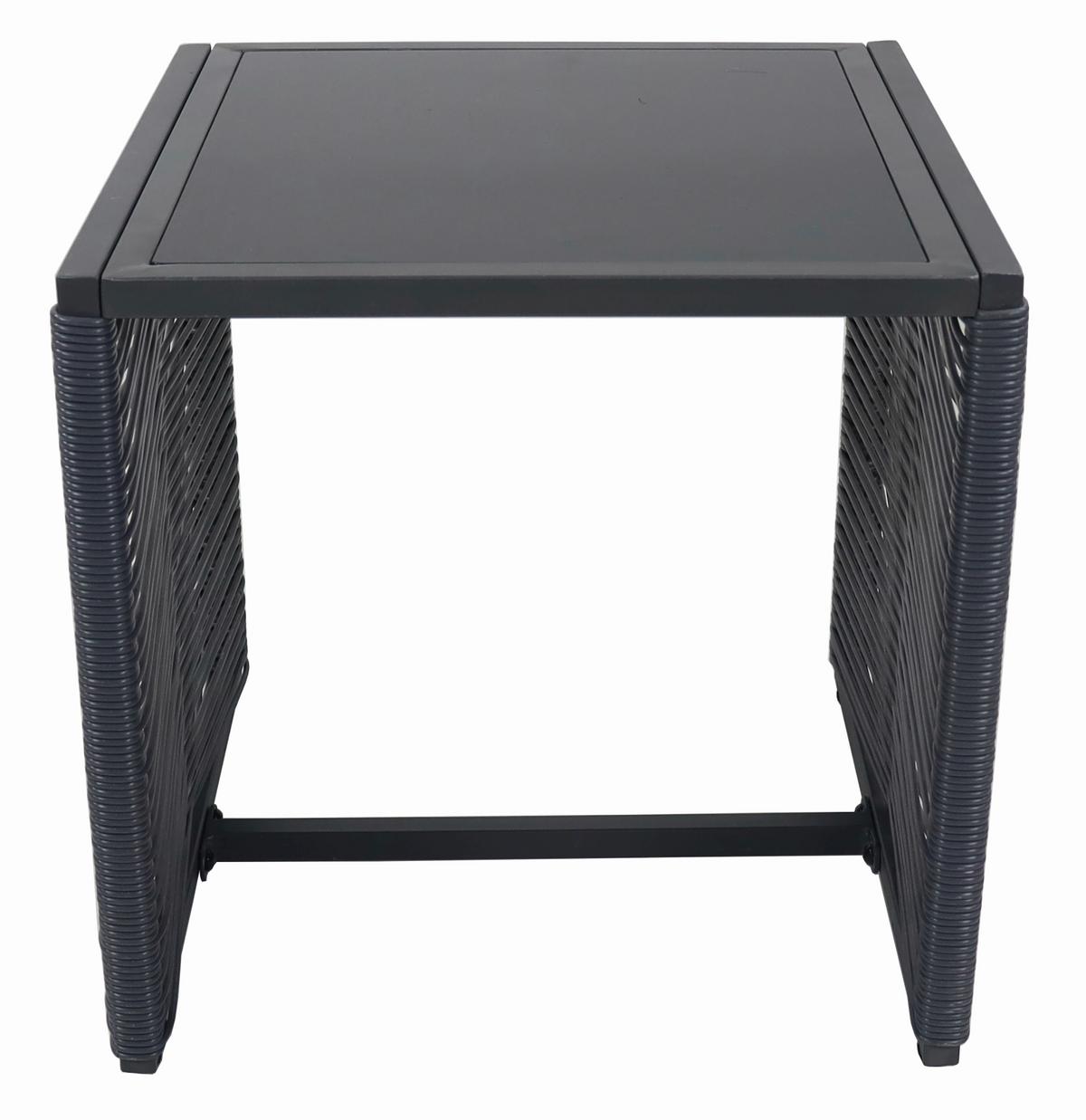 Gartenset Fidola 3-tlg. Schwarz - Schwarz, MODERN, Glas/Kunststoff - MID.YOU