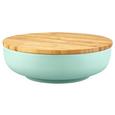 Schüssel Anabel Mint M mit Deckel - Naturfarben/Grün, Natur, Holz/Holzwerkstoff (20,5/6,1cm) - Zandiara
