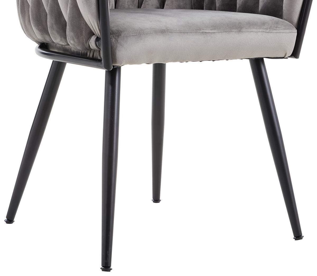 KRZESŁO Z PODŁOKIETNIKAMI WEAVY - ciemnoszary/czarny, Lifestyle, metal/tkanina (60/78/55cm) - Landscape