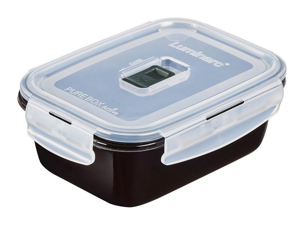 Set Posod Za Shranjevanje Black Box, 2-Delni - črna/prozorno, Basics, steklo - Creatable