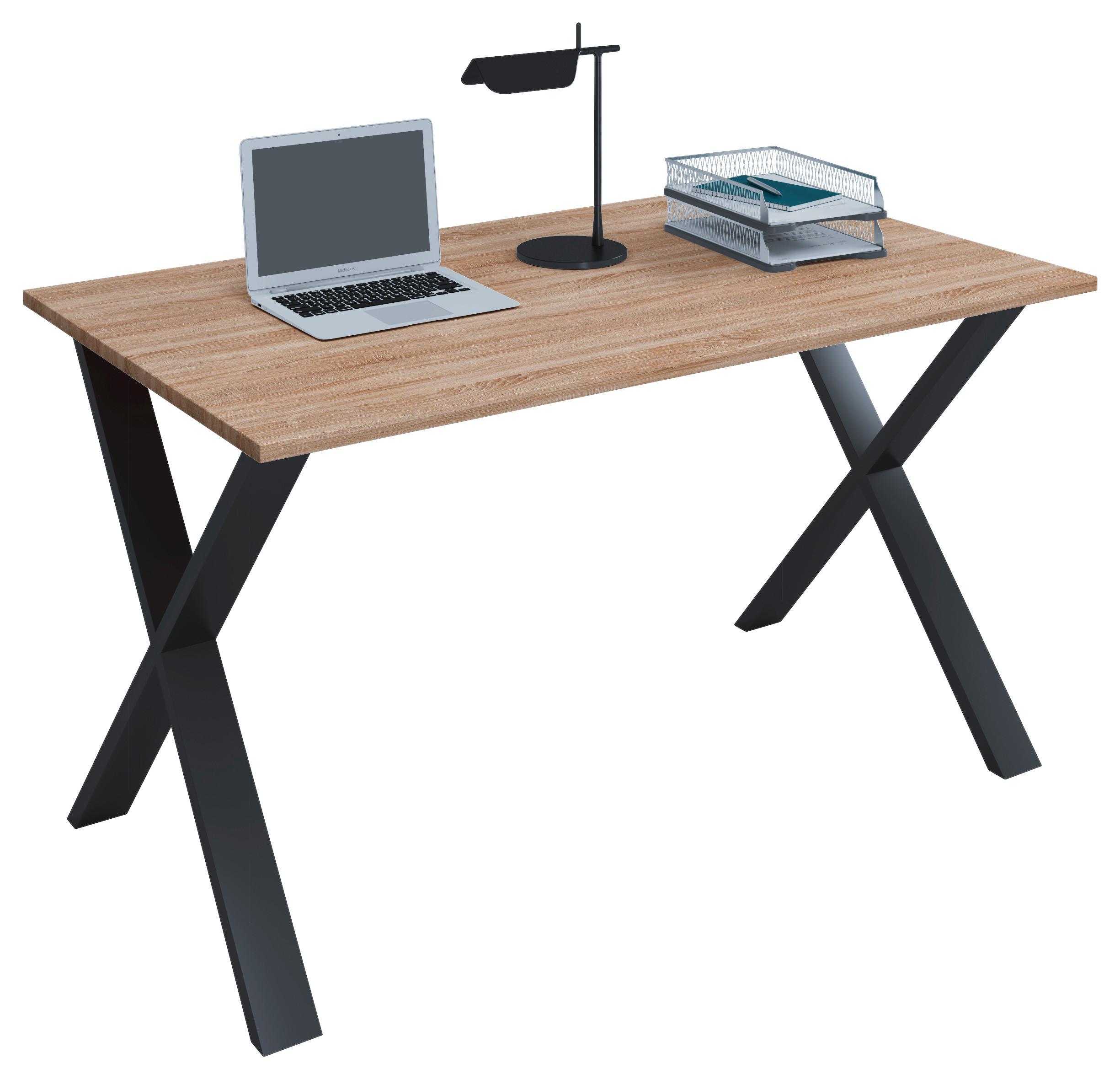 Schreibtisch Lona Schwarz/Eichefarben - Schwarz/Sonoma Eiche, MODERN, Holzwerkstoff/Metall (140/80/76cm) - MID.YOU