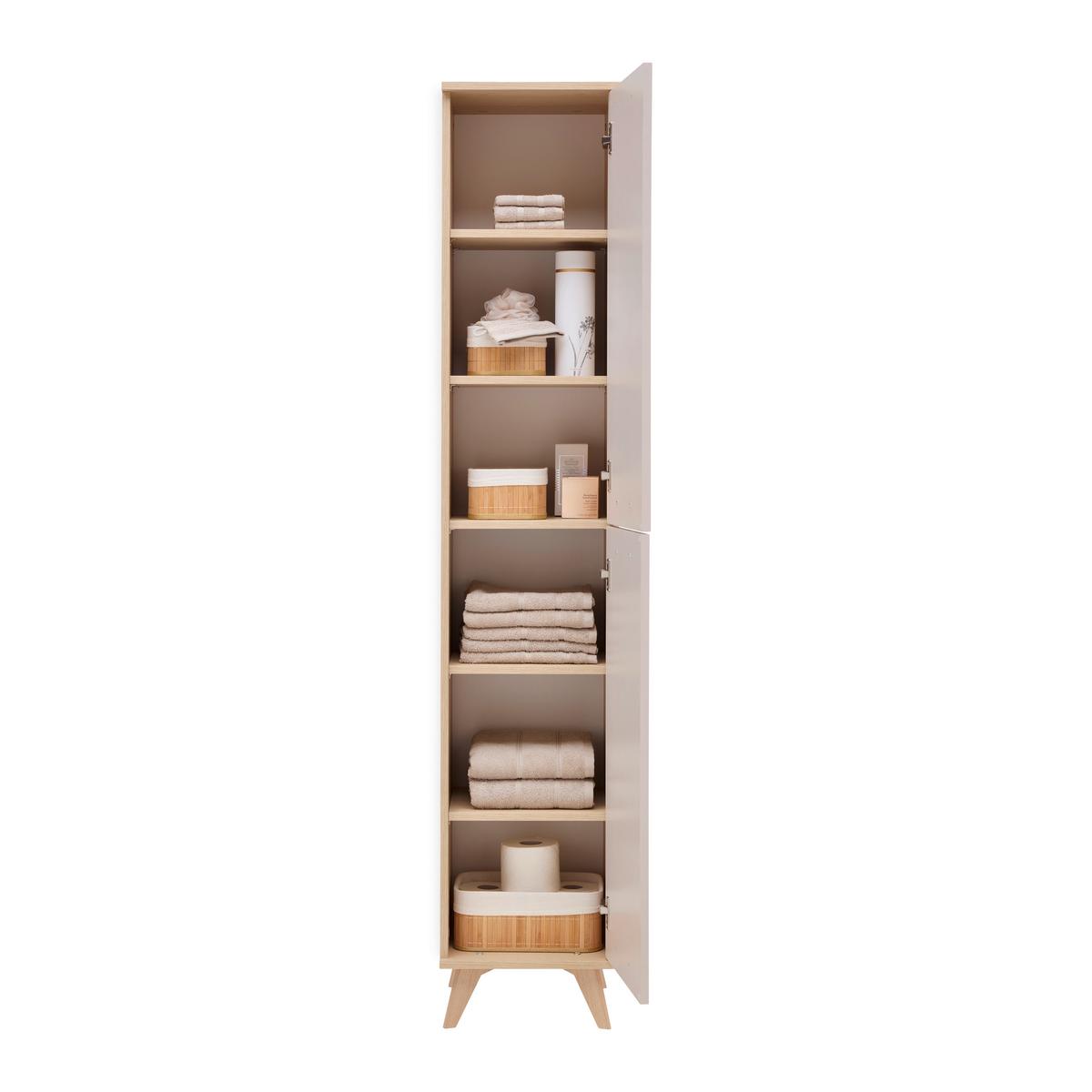 Visoka Omara Kalmar - kašmir/barve hrasta, Moderno, umetna masa/leseni material (35/185/35cm) - Mömax